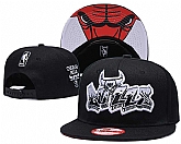 Bulls Team Logo Black Adjustable Hat GS,baseball caps,new era cap wholesale,wholesale hats